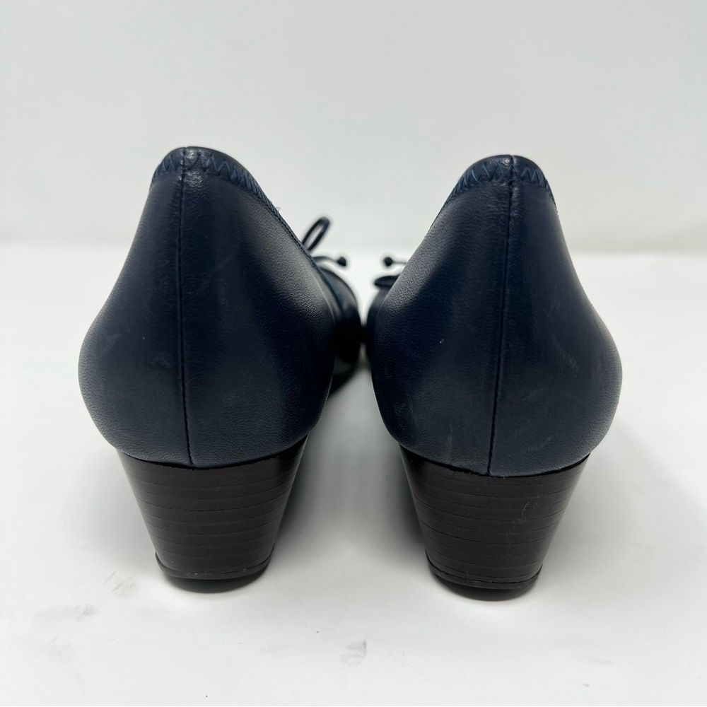 Cole Haan Navy Blue Flats with Bow Accent - Picture 6 of 10